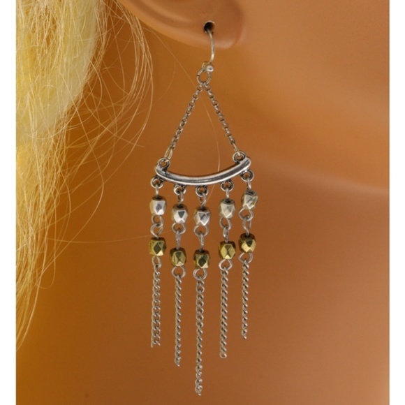 Lane Bryant Jewelry - Lane Bryant trapeze French hook silver dangles
